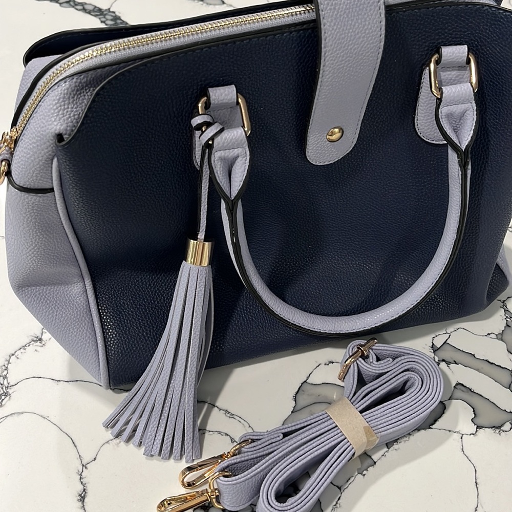 Purple Shoulder Bag with Adjustable Strap Lots of Pockets